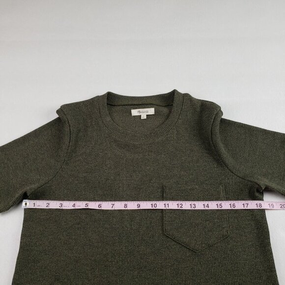 Madewell Pocket Tee Midi Dress Womens Small Green Ribbed Short Sleeve Casual - Picture 12 of 15
